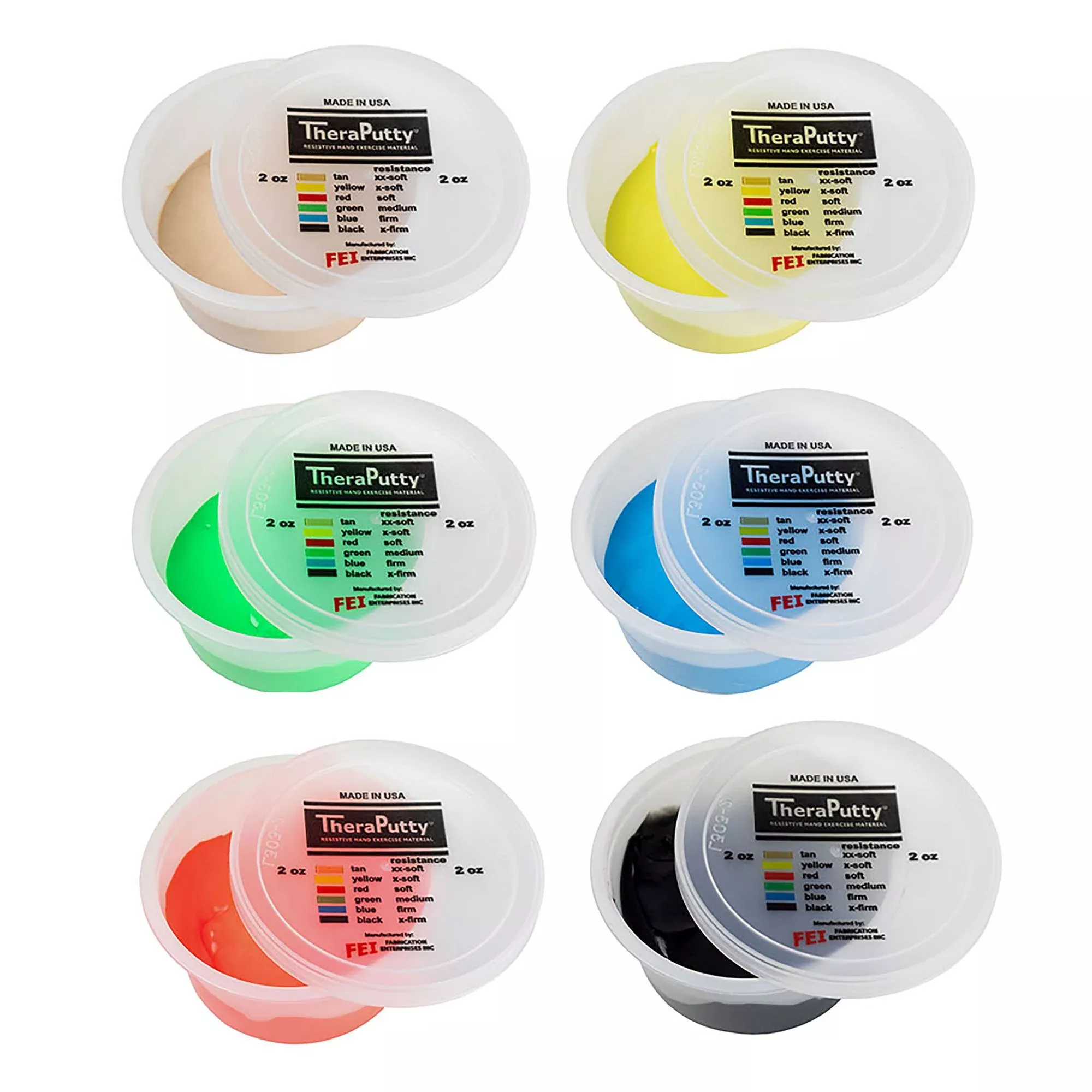 CanDo TheraPutty™ Exercise Material, 6 Piece Set