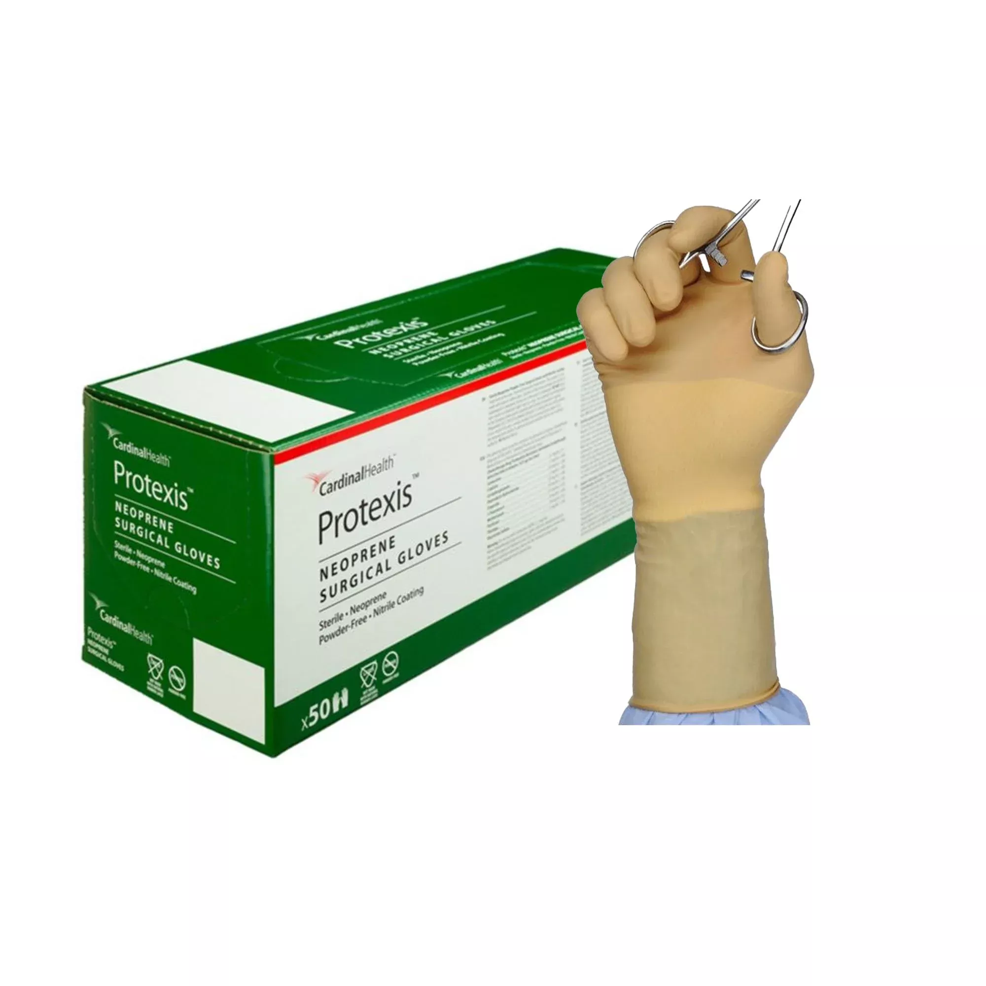 Cardinal 2D73DP65 Protexis Polychloroprene Surgical Glove, Size 6.5, Ivory