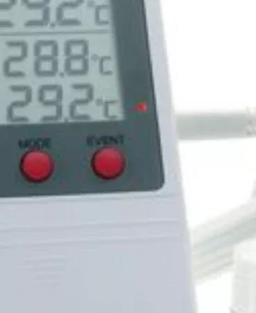Cardinal Digital Thermometer with Alarm CardinalHealth™ Fahrenheit / Celsius -50°C to 70°C External Probe Flip-out Stand / Wall Mount Battery Operated - M-1032214-3212 - Each