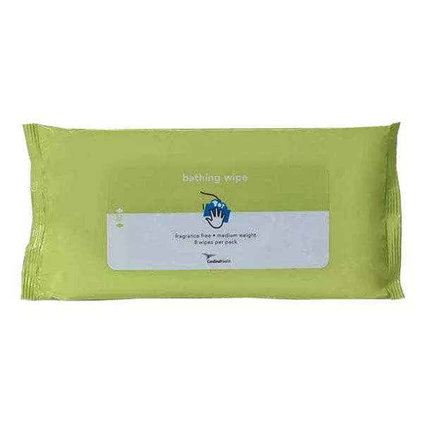 Cardinal Health Bathing Wipe, Medium Weight, 20cm x 20cm, Fragrance Free