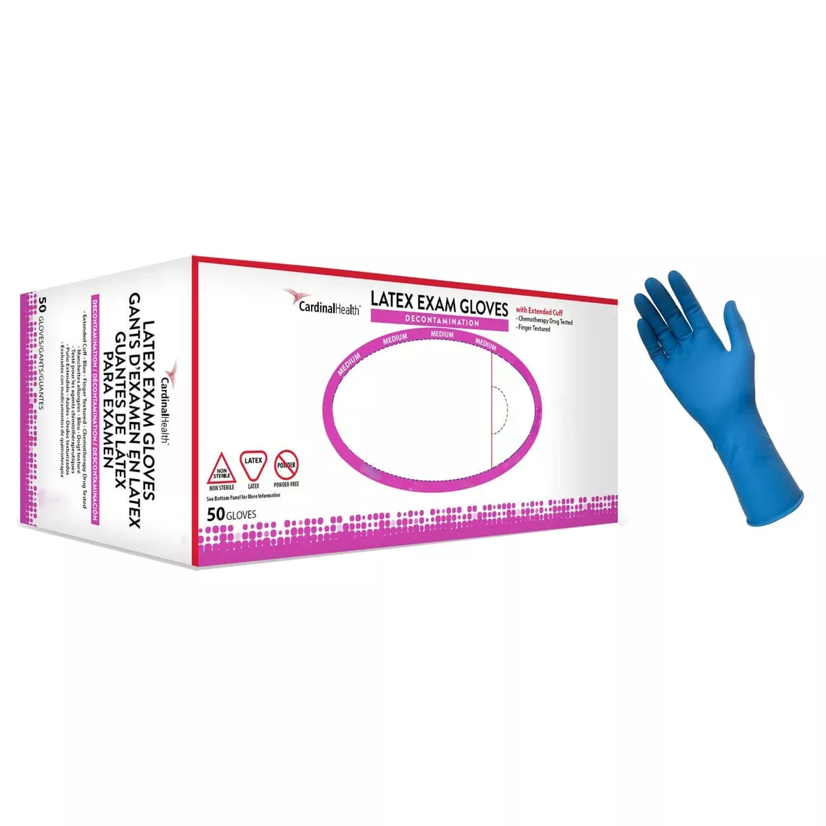 Cardinal Health™ Decontamination Glove, Powder-Free, 18mil Thick, Large, Blue