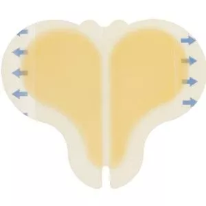 Cardinal Health Essentials Sterile Latex-Free Hydrocolloid Sacral Dressing with Film Back and Beveled Edge 6" x 7"