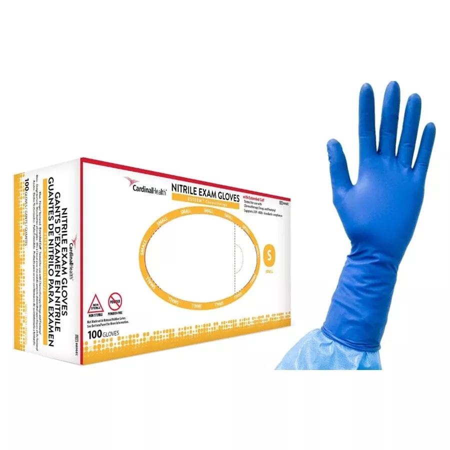 Cardinal Health™ Esteem Nitrile Chemotherapy Glove, Powder-Free, 7.1mil Thick, Small, Dark Blue