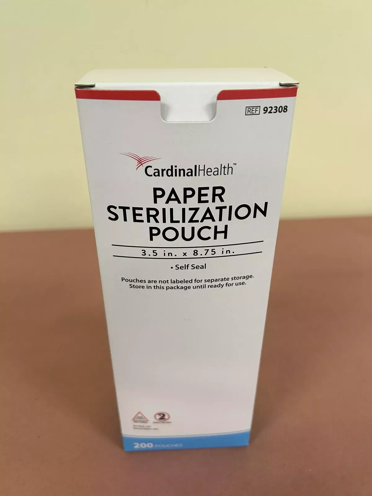 Cardinal Health Paper Sterilization Pouch, Self Seal, Steam/EO Gas, 3.5" x 8.75"