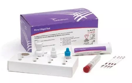 Cardinal Rapid Test Kit Cardinal Health™ Mono II Infectious Disease Immunoassay Infectious Mononucleosis Whole Blood / Serum / Plasma Sample 25 Tests - M-1027872-1093 - Case of 450