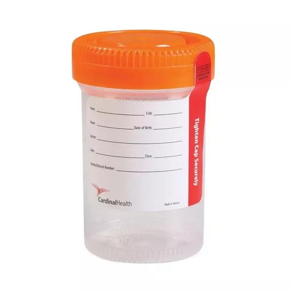 Cardinal Specimen Container ClikSeal™ Polypropylene 120 mL (4 oz.) Screw Cap Patient Information Sterile - M-1120705-4222 - Case of 100