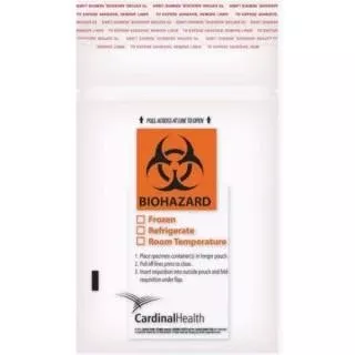 Cardinal Specimen Transport Bag with Document Pouch 6 X 9 Inch Polyethylene Zip Closure Biohazard Symbol / Storage Instructions / Instructions for Use NonSterile - M-1012993-4200 - Case of 1000