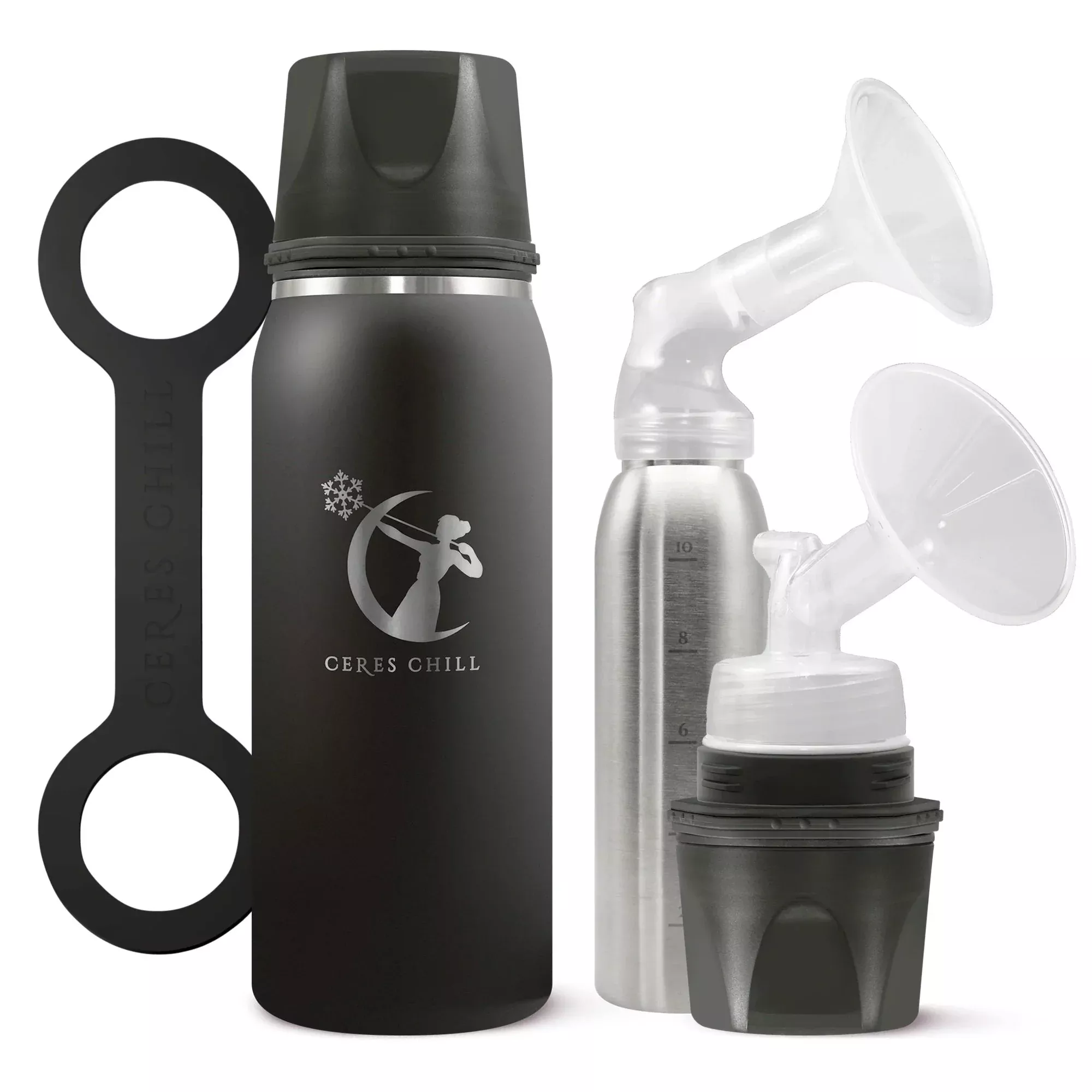 Ceres Chill OG Stainless Steel Breast Milk Chiller Container, Black