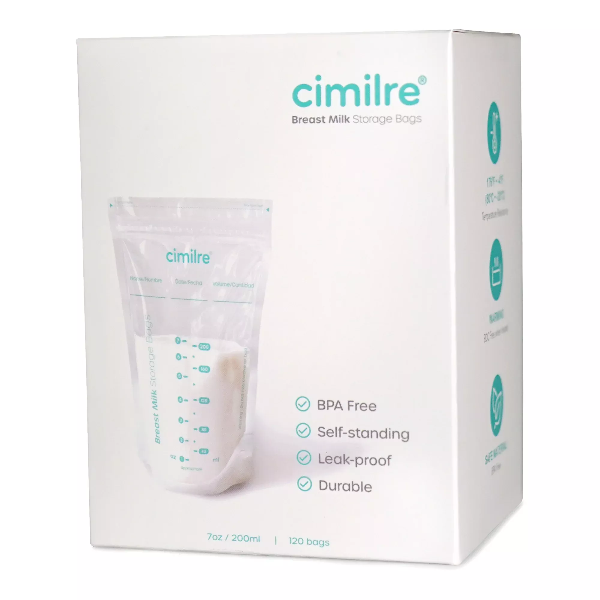 Cimilre Breastmilk Storage Bags, 120 count