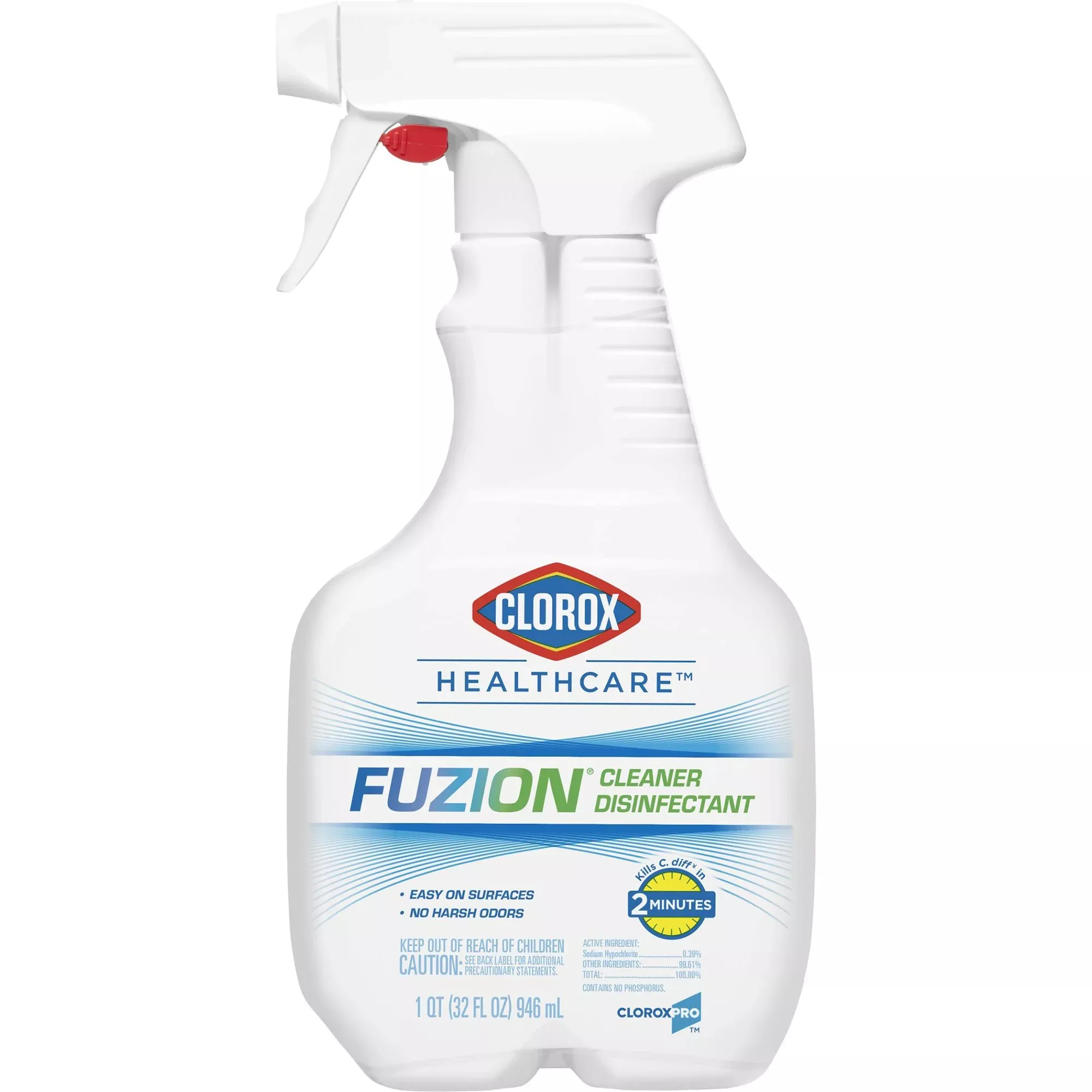 Clorox Healthcare Fuzion™ Cleaner Disinfectant, 32-ounce Spray Bottle