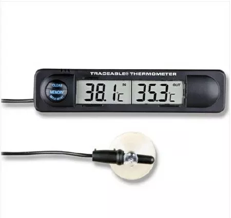Cole-Parmer Inst. Digital Thermometer / Hygrometer with Alarm Traceable Fahrenheit / Celsius 14° to 140°F (-10° to +60°C) Solid State Sensors Free-standing / Wall Mount Battery Operated - M-909455-3395 - Each