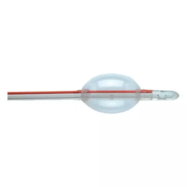 Coloplast Cysto-Care Folysil Indwelling Foley Catheter, Tiemann CoudeTip, 2-Way, Silicone, 15mL Balloon, 22Fr OD, 16"