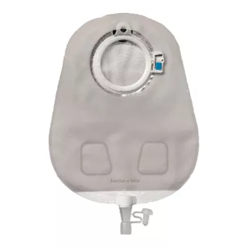 Coloplast SenSura Mio Click Urostomy Pouch, Two-Piece Barrier, Outlet, Maximum, 60mm Coupling Size, Transparent Blue