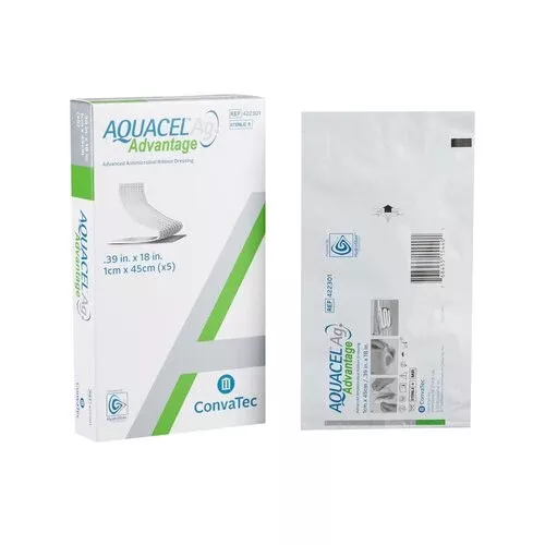 ConvaTec Aquacel Ag Advantage Silver Hydrofiber Dressing, Ribbon, Sterile, 0.39" x 18" | Convatec 422301