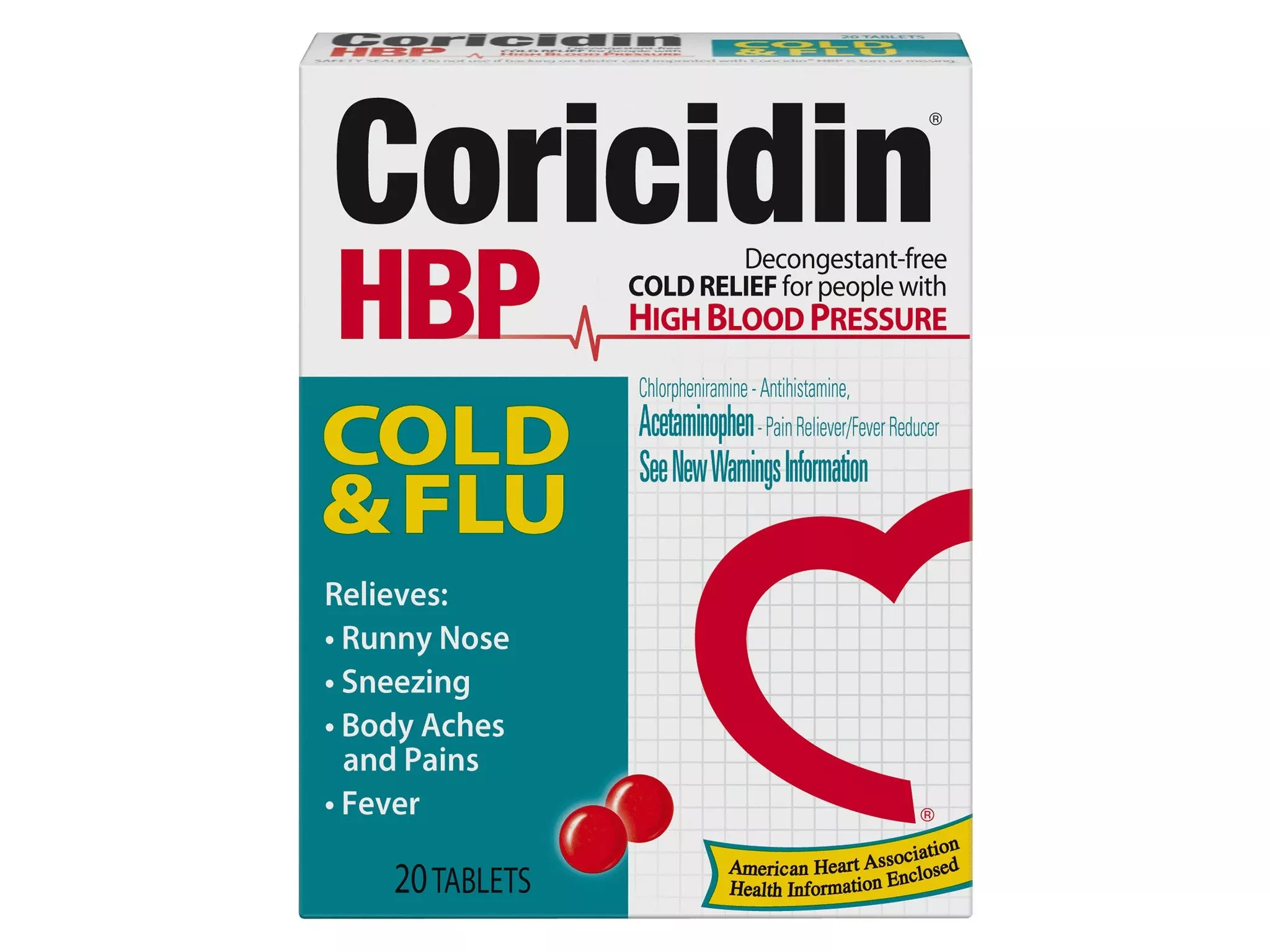 Coricidin HBP Cold & Flu Tablets