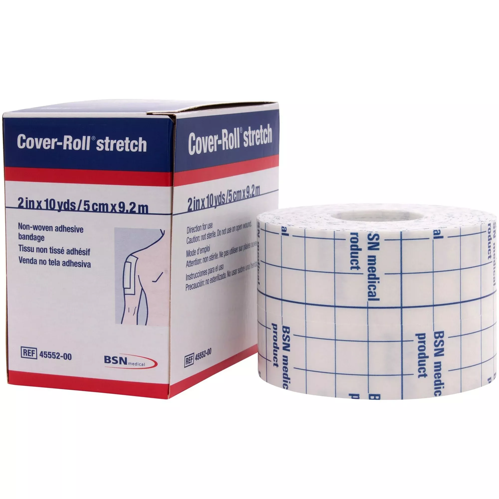 Cover-Roll Stretch Nonwoven Polyester Dressing Retention Tape, 2 Inch x 10 Yard