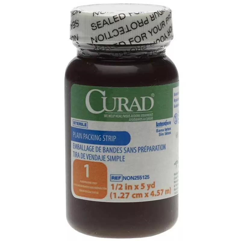 CURAD Sterile Plain Packing Strips, 1/2" x 5 yds.