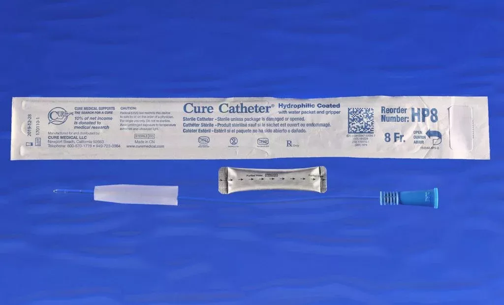 Cure Catheter, Hydrophilic, Straight Tip, Pediatric 10"