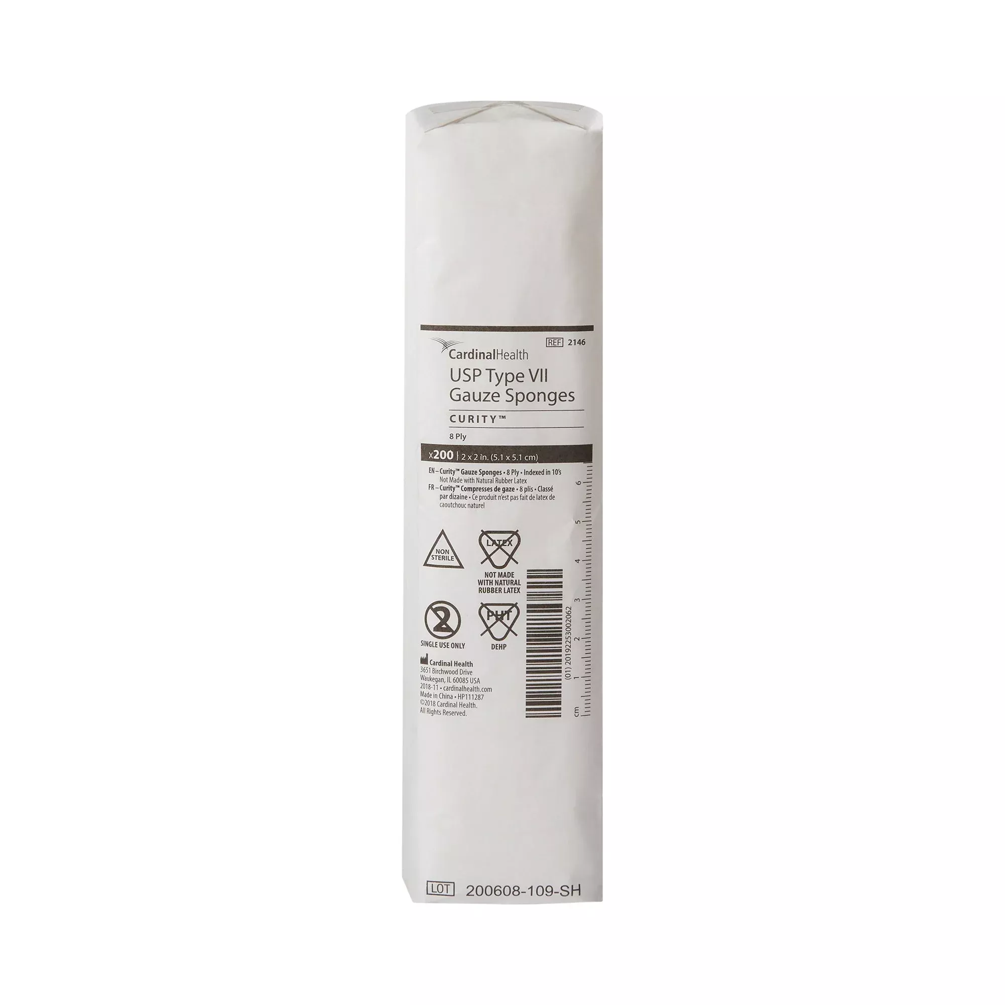 Curity™ USP Type VII Gauze Sponge, 2 x 2 Inch, 8-Ply