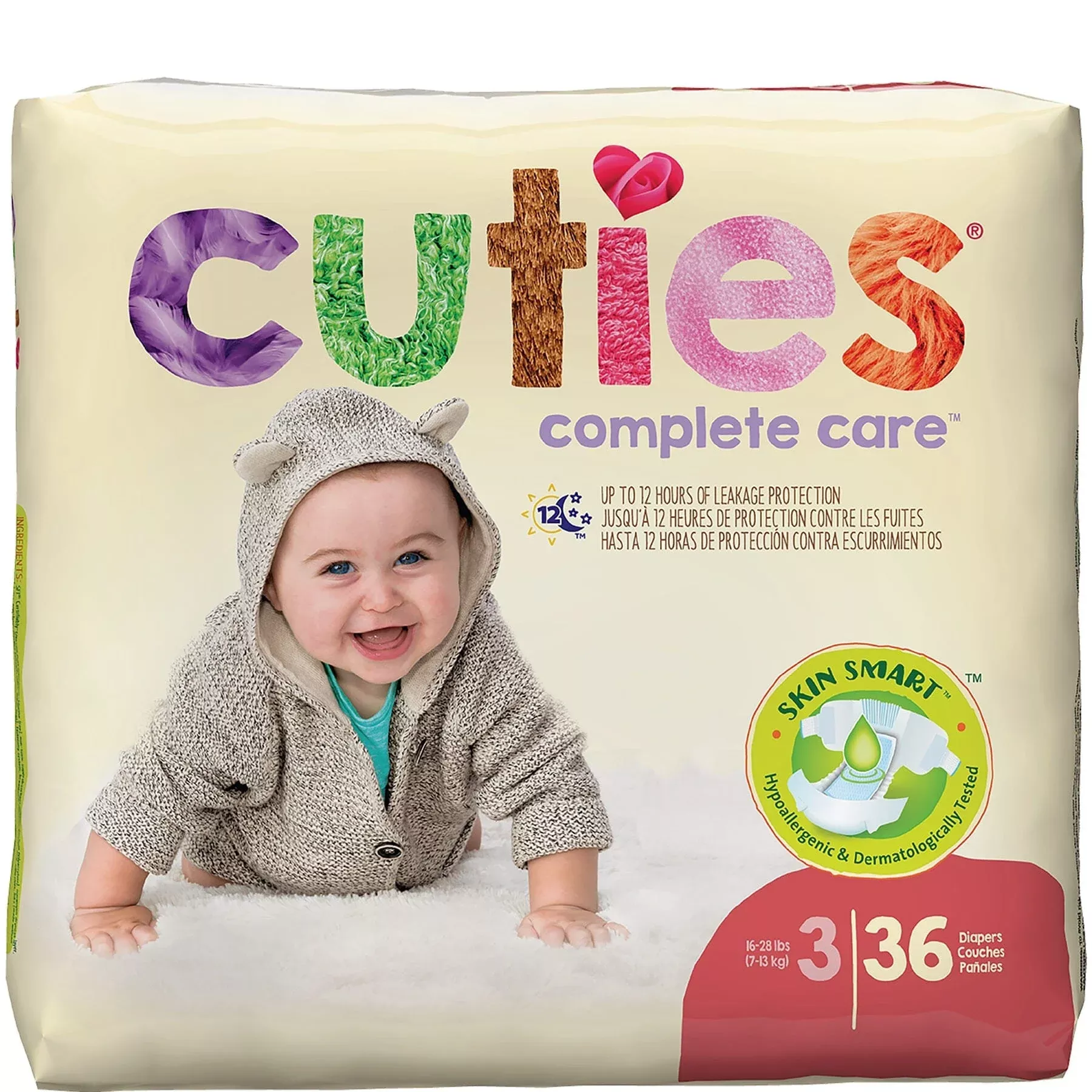 Cuties Baby Diaper Size 3, 16 to 28 lb - Replaces FQCCC03