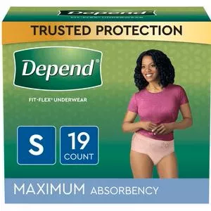 Depend FIT-FLEX Incontinence Underwear for Women. Blush Color, Maximum Absorbency