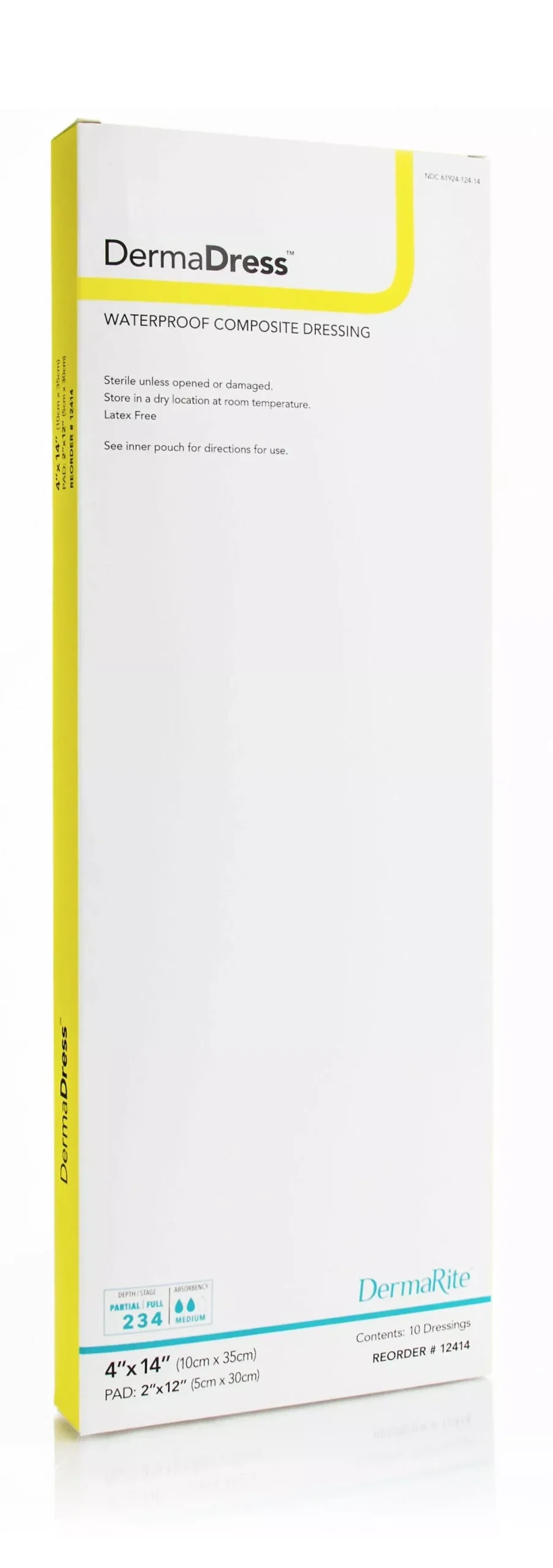 DermaDress Waterproof Composite Dressing, 4" x 14"