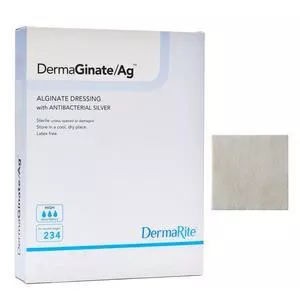 Dermarite DermaGinate Ag Alginate Wound Dressing with Antibacterial Silver, 4" x 8"