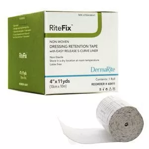 Dermarite RiteFix™ Non-Woven Dressing Retention Tape with Easy Release Curve Liner, 4" x 11yd