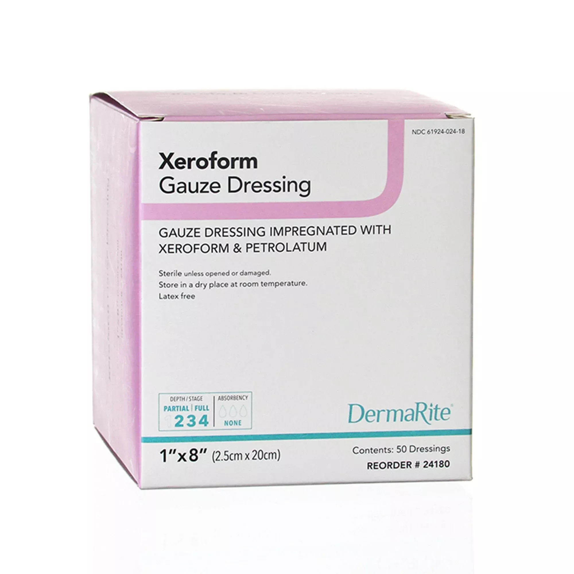 Dermarite Xeroform Gauze Wound Dressing 1" x 8"