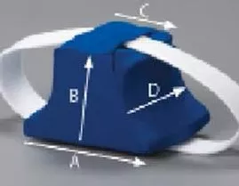 DeRoyal Knee Abduction Cushion 8 W X 6 D X 5 H Inch Foam Hook and Loop Strap Fastening - M-416946-1063 - Each