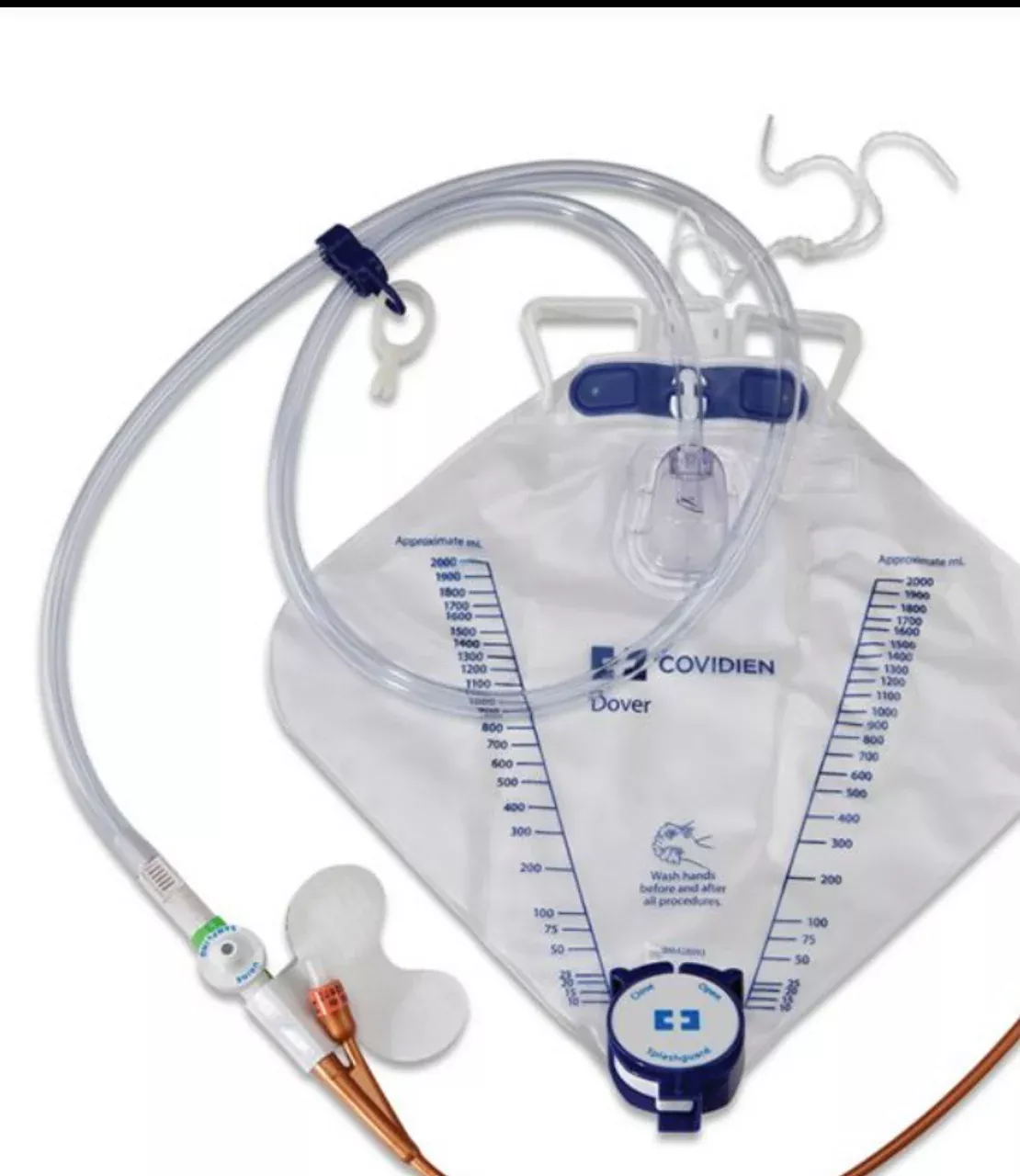 Dover 100% Silicone Silver-Hydrogel Coated 400 ML U/M Foley Tray, 14 FR (4.7 MM), 5 CC, 2000 ML Drain Bag, Cath Secure