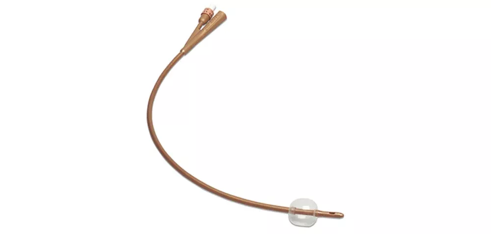 Dover 2-Way Foley Silver Coated Silicone Coude Tip Urethral Urinary Catheter, 16FR, 5ML