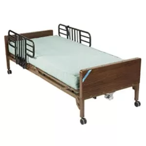 Drive Medical Delta™ Ultra-Light 1000 Full Electric Bed with Half Rails, 88" L x 36" W x 12-3/4" H, 80" Innerspring Mattress