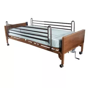 Drive Medical Delta™ Ultra-Light 1000 Full Electric Low Bed with Full Rails, 88" L x 36" W x 9-1/2" H, 80" Innerspring Mattress