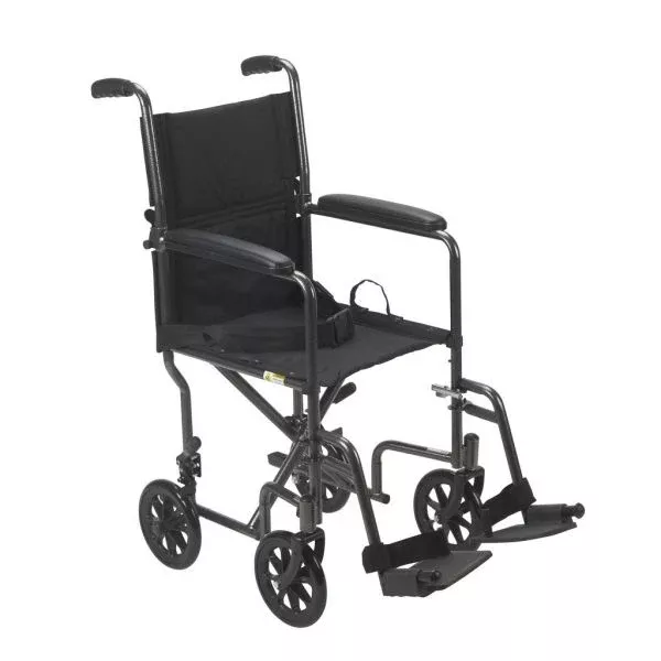 Drive Medical Transfer Chair, Economy, 17", Silver Vein