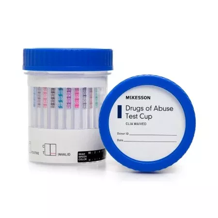 Drugs of Abuse Test McKesson 10-Drug Panel with Adulterants AMP, BUP, BZO, COC, mAMP/MET, MDMA, MTD, MOP300, OXY, THC (OX, pH, SG) Urine Sample 25 Tests - M-1101531-4695 - Box of 25