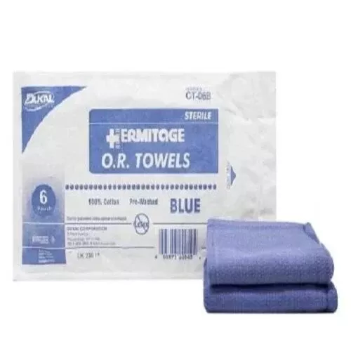 Dukal O.R. Towel, Blue, Sterile, 17" x 26", Pack, Case