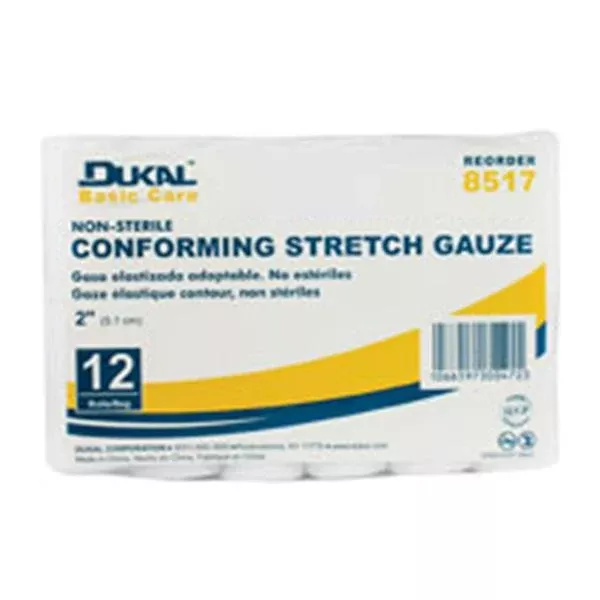 Dukal oration Bandage 2" Conforming Gauze White LF Non-Sterile 96/Ca