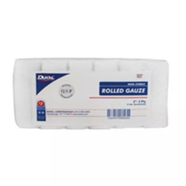 Dukal oration Bandage 2"x5yd Gauze Cotton Roll White LF Non-Sterile 12/Pk, 8 PK/CA (402)