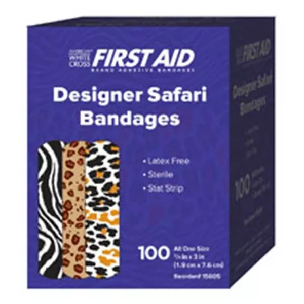 Dukal oration Bandage Adhesive Adh Ctng Stat Strip 3/4x3" Safari LF 100/Bx, 12 BX/CA (15605)