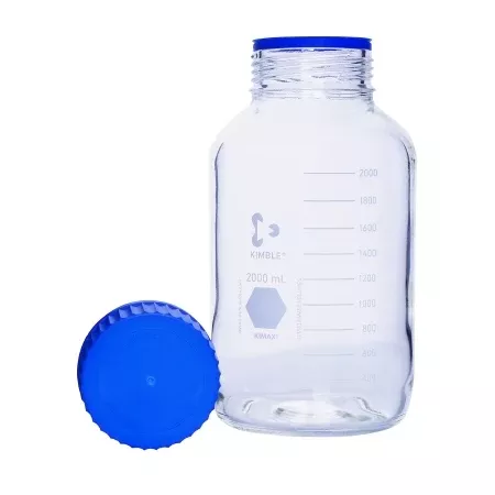 DWK Life Sciences LLC Media Storage Bottle Kimble KIMAX GLS 80 KimCote Wide Mouth Borosilicate Glass 250 mL (8 oz.) - M-1156613-2180 - Case of 4