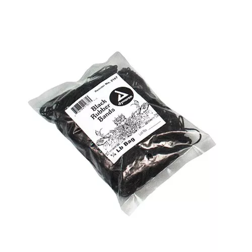 Dynarex Black Rubber Bands, ¼ lb bag, 2166