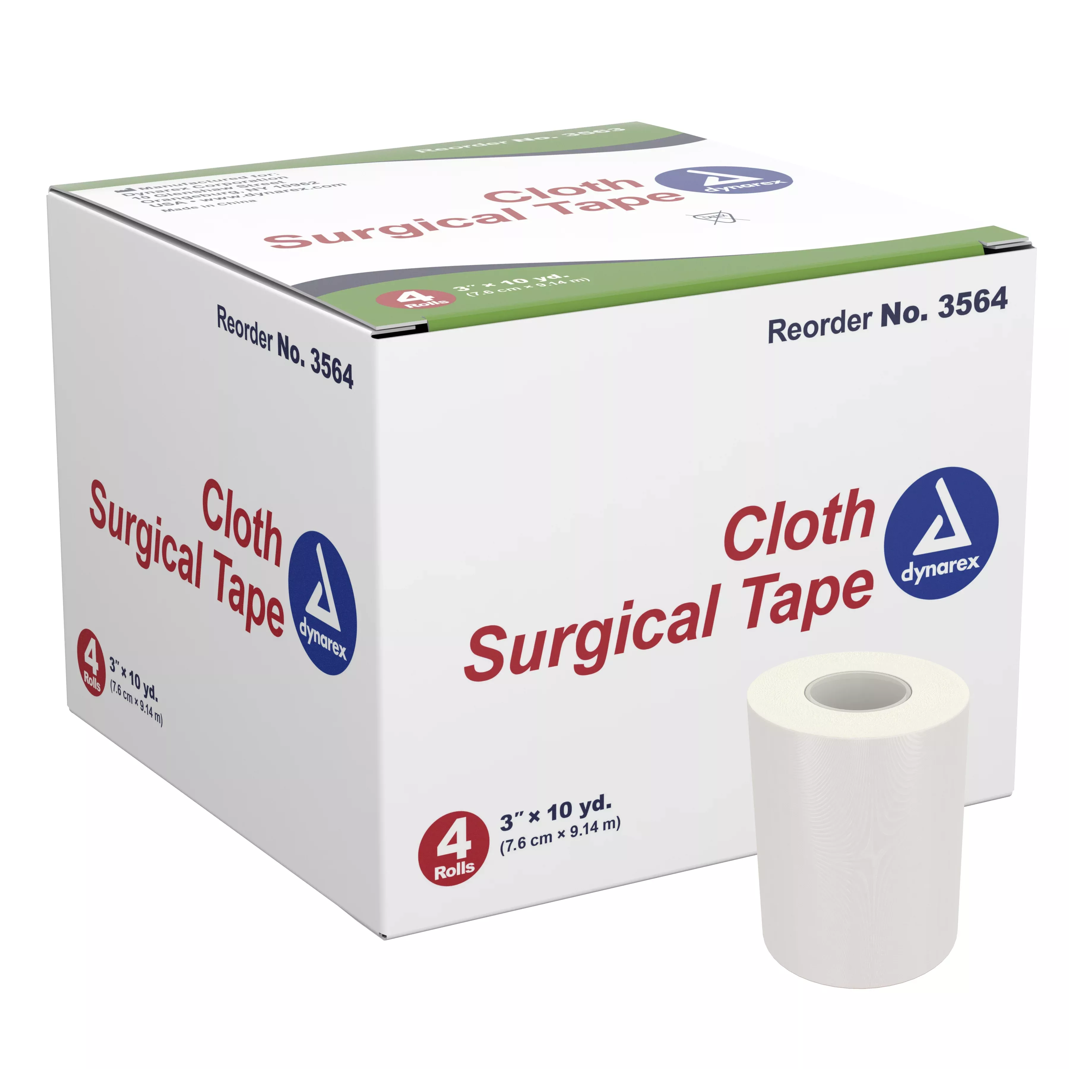 dynarex Cloth Medical Tape, 3 Inch x 10 Yard, White