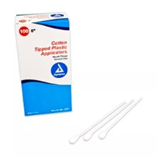 Dynarex oration Applicator Cotton Tip Non Sterile 8 in Plastic Shaft 1000/CA
