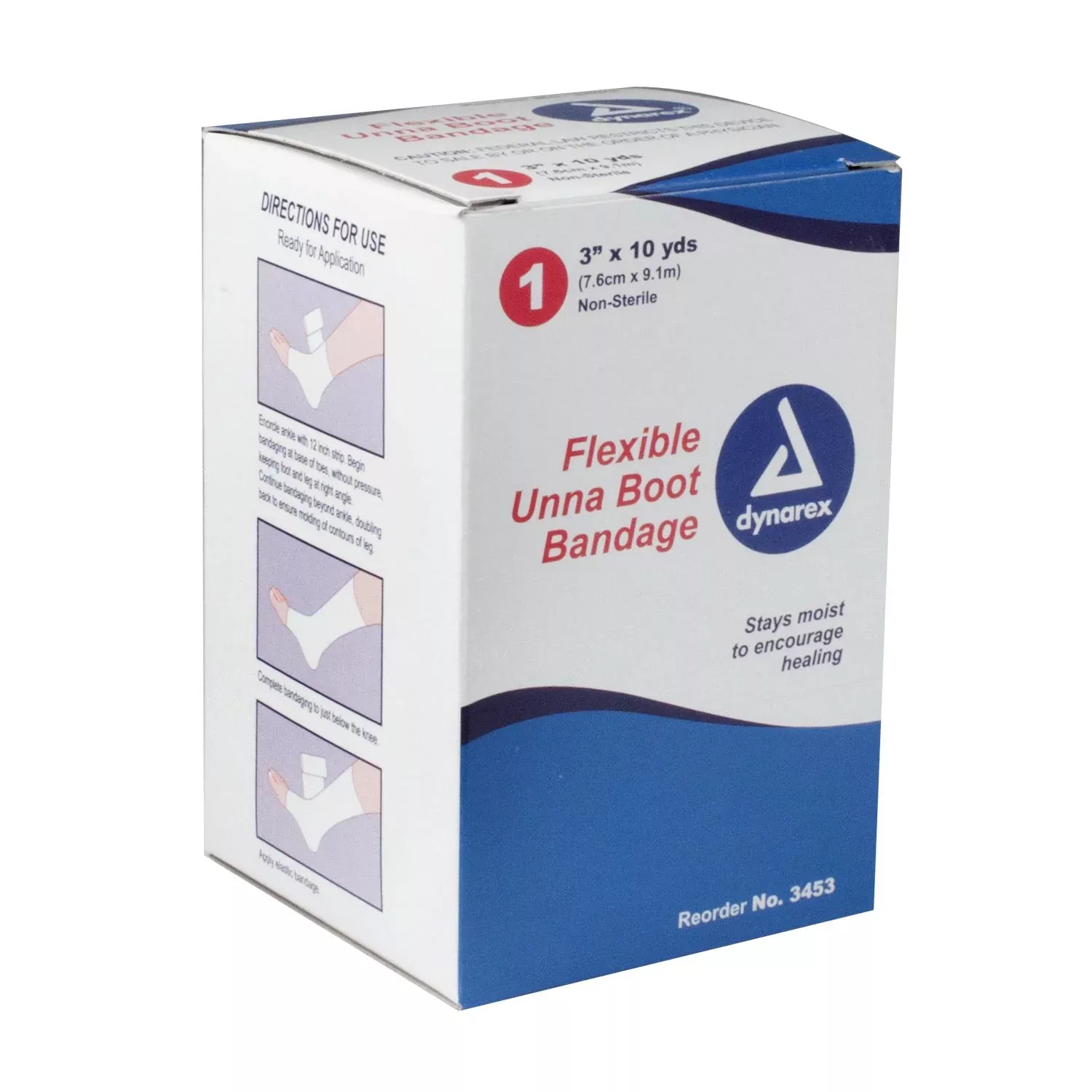 dynarex Unna Boot Bandage, 3 Inch x 10 Yard