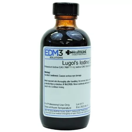 EDM 3 LLC Lugol's Iodine Stain, Concentrate, 5% 4 oz. - M-762527-2443 - Each