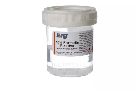 Ek Industries Inc Prefilled Formalin Container Polypropylene 30 mL Fill in 60 mL (2 oz.) Screw Cap Warning Label / Patient Information NonSterile - M-1035289-312 - Case of 1