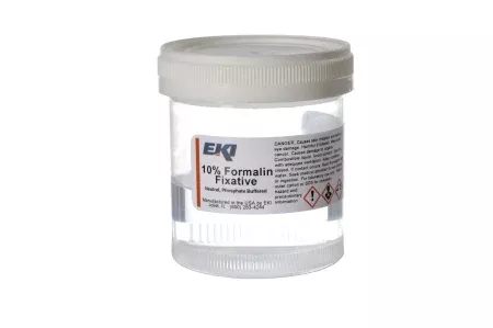 Ek Industries Inc Prefilled Formalin Container Polypropylene 45 mL Fill in 90 mL (3 oz.) Screw Cap Warning Label / Patient Information NonSterile - M-1045894-2391 - Case of 100