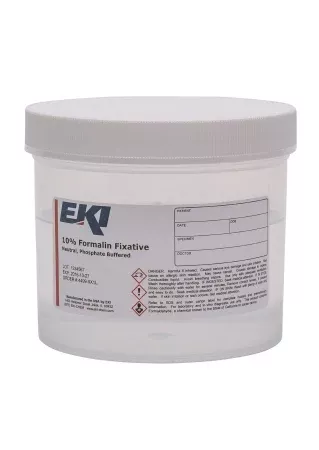 Ek Industries Inc Prefilled Formalin Container Polypropylene 500 mL Fill in 1,000 mL (32 oz.) Screw Cap Warning Label / Patient Information NonSterile - M-1089253-664 - Case of 9