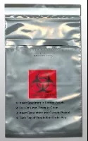 Elkay Plastics Specimen Transport Bag with Document Pouch Lab-Loc 6 X 10-1/4 Inch LDPE Adhesive Closure Biohazard Symbol / Storage Instructions NonSterile - M-978567-4968 - Pack of 100